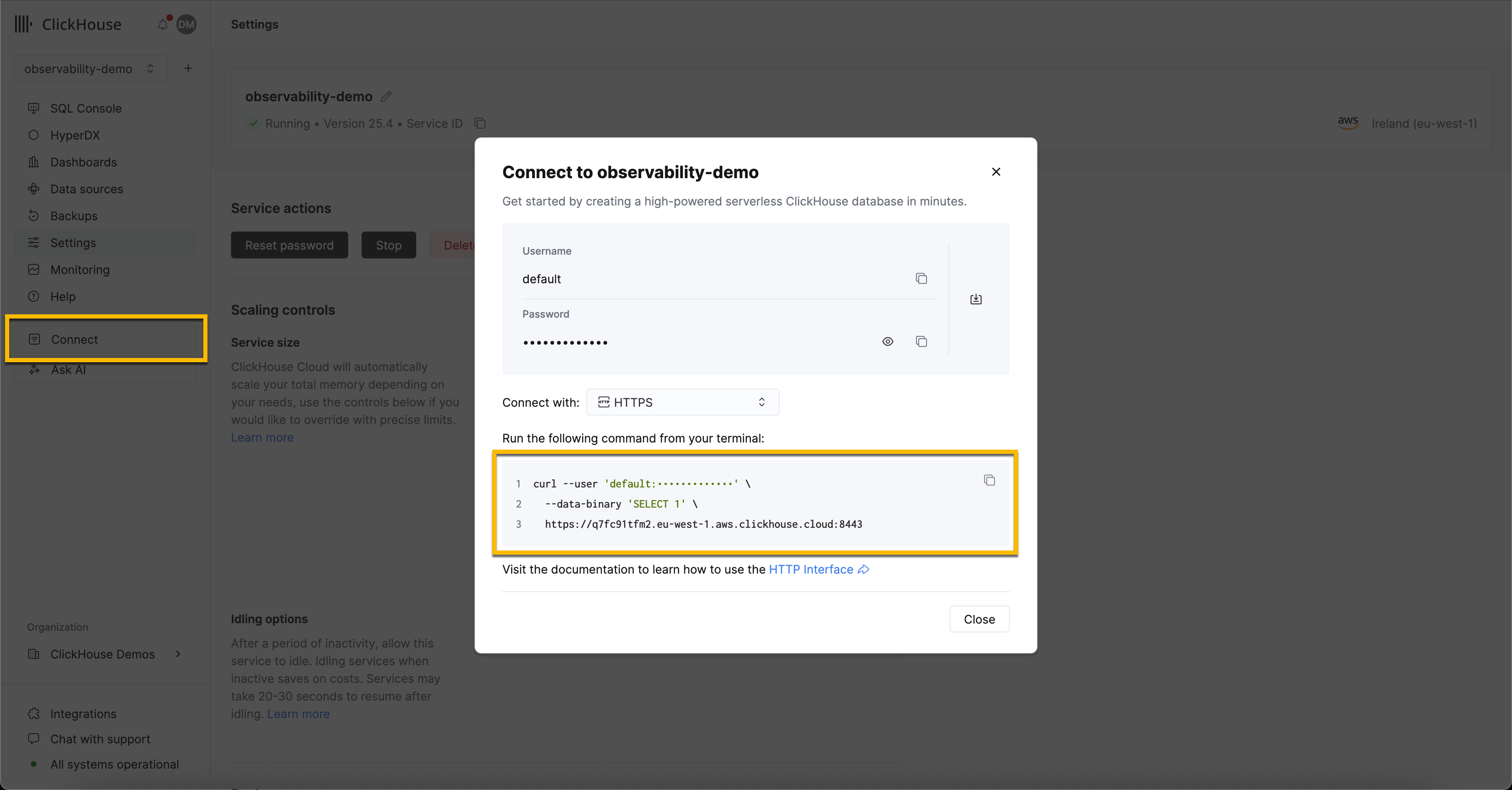 Подключение к ClickHouse Cloud